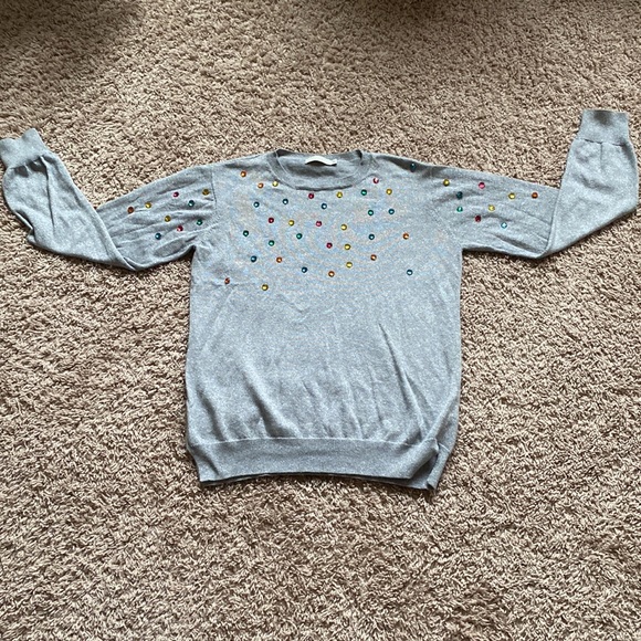 Stella McCartney Other - 💎Stella McCartney beautiful gray sweater with gems running front and back 💎